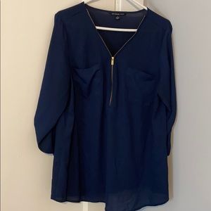 Zac&Rachel Woman blue tunic with gold zipper